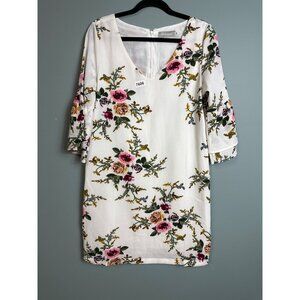 belongsci med  sweetand cute  shift dress floral vneck shift sihouette bell slee